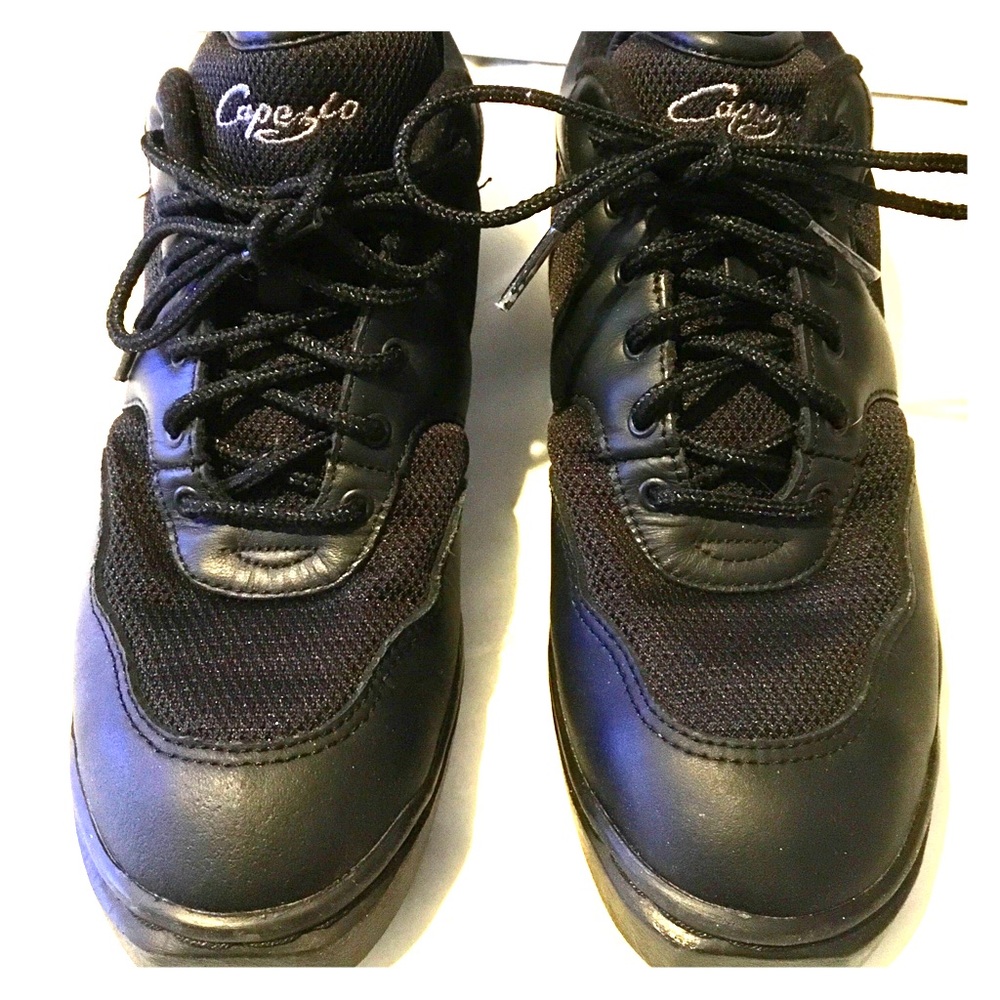 Capezio Dance Jazz Sneakers. Black leather.